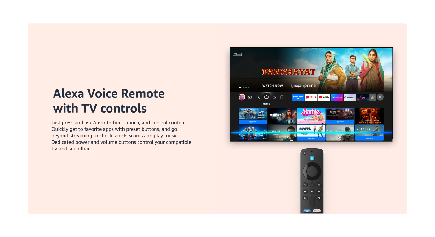 Remote with TV controls