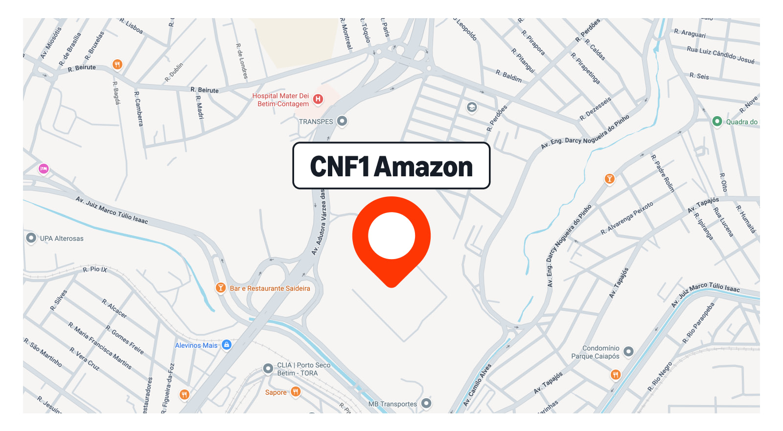 Pin no mapa mostrando a localização de CNF1
