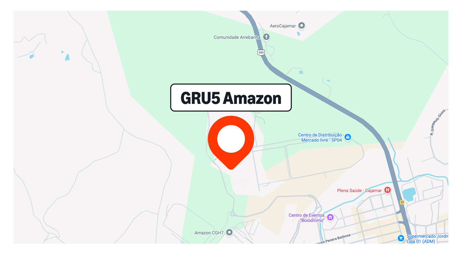 Pin on a map showing the location of GRU5.