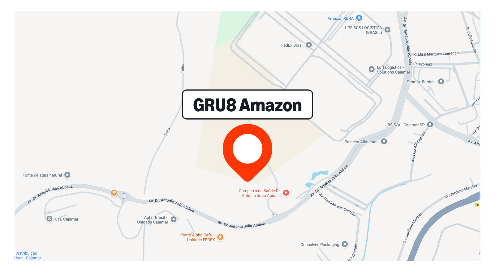 Pin no mapa mostrando a localização de GRU8