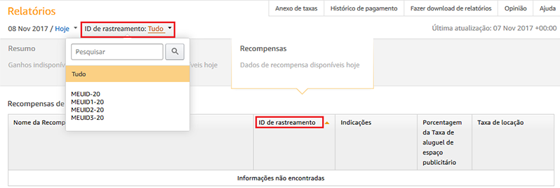 relatórios para múltiplos IDs