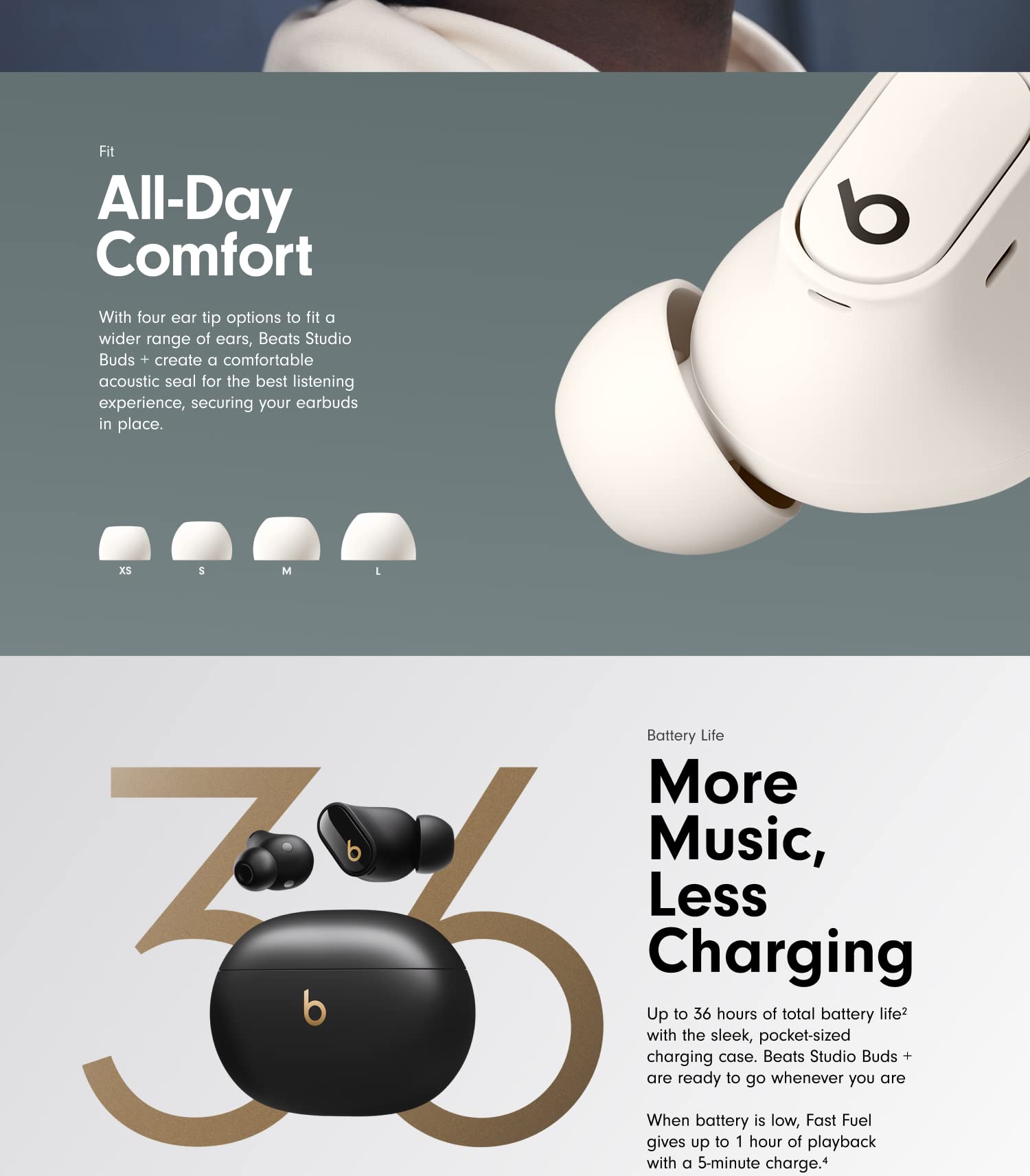 Beats Studio Buds + — True Wireless Earbuds, Noise Cancelling — Clear