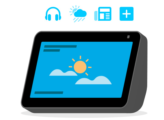 جهاز Echo Show 5 مع أيقونات