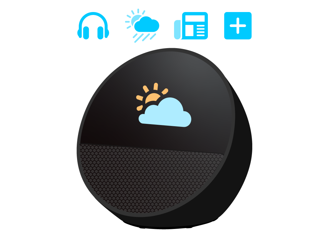 جهاز Echo Spot مع  أيقونات