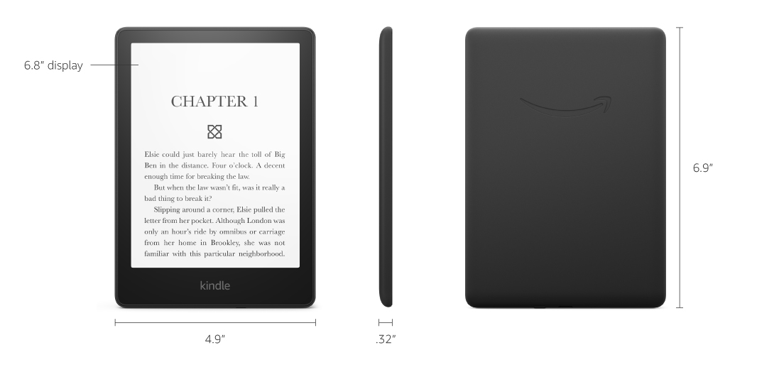 Kindle Paperwhite (8 GB) with a 6.8" display and adjustable warm