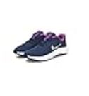 Nike Girls Star Runner 3 Sneaker, Midnight Navy/Metallic Silver, 5 Big Kid