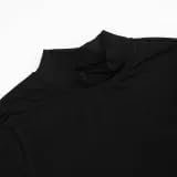 Women Fur Cuff Bodysuit Autumn Sexy Cuff Patchwork Furry Long Sleeve Mock Neck Solid Bodysuit Sexy Club Outfits Fuzzy Top - Image 8