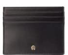 Etienne Aigner Herren Geldbörse Schwarz Kalbsleder Klassisch Metallteile / Emblem vorne, Prägung auf der Rückseite 6 Kreditkartenfächer, 1 Scheinfach B 10 cm x H 8 cm x T 0,5 cm