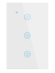 Homekit WiFi Smart Switch، Glass Touch Panel يعمل مع Apple Homekit، Siri Voice Control، No Neutral and Neutral Need Dual Mode 10A US Standard.3 Gang