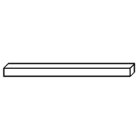 6mm Square Steel Keystock Bar, 305mm Length, Plain Finish