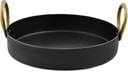 shri gaurangi Heavy Base Iron Flat Kadai Fry Pan for Making jalebi dal tadka Tai with Handle 9 Inches 23 cm Original Iron loha Color Black 1.5 Liters Induction Bottom (9 INCH)