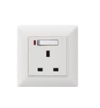 Boton Wiring Accessories Q3 Series 13A Switched Socket with Neon, With Frame, White Color