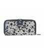 Myra Bag White Black RFID Leather Wallet - Zip Around Fuzzy Hair On Clutch for Women3