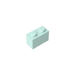 3065 bricks Brick 1x2 Without Bottom Tube 50 Pieces GDS-1545 Compatible with Lego Building Blocks Color:Light Aqua โ image 1