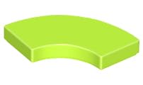LEGO Round Corner Tile, 2 x 2 Macaroni, Part 27925 (Lime, 10, Bricks)