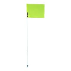 JLP 7' Foot Tall 5/16 Heavy Duty Flag Whip Silverado Sierra Raptor Tacoma Tundra Flexible RZR ATV Can-am Safety Neon Yellow Square, white