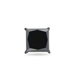 1/9 (0.10-0.13) Cts Of 2.0-2.5 Mm Aa Princess Black Diamond Men's Stud Earring In 14K Blackened White Gold #TOP3