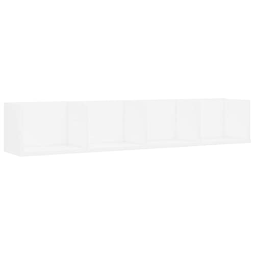 vidaXL CD-hylla vit 100x18x18 cm konstruerat trä