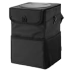 Cubo de basura para automóvil con tapa, bolsa de basura para automóvil colgante con bolsillos de almacenamiento, contenedor de basura plegable y