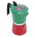 Hinzonek Kaffeemaschine aus Aluminium, tragbar, mit transparentem Deckel, für Reisen, Grün, Rot. 6 Kannen 300 ml0… – Bild 3
