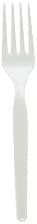 Dixie Plastic Cutlery, Heavy MEDIUMWEIGHT Forks, White, 1,000/CARTON