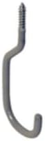 Crawford 5.9 in. L Vinyl Coated Gray Steel Medium Storage Hook 13 lb. capacity 2 pk