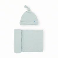Image of Little Unicorn Premium Stretch Knit Swaddle & Hat Set | Ultra-Soft with Optimal Stretch for Newborns | Giftable Set (Frost Green)