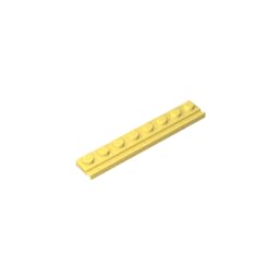 Gobricks 4510 Hinge Plate Plate Special 1x8 with Door Rail 10 Pieces GDS-1235 Compatible with Lego Building Blocks Color:Bright Light Yellow — image 1