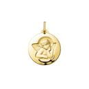 Argyor - Satinised Gold Religious Medal - Angel Raphael - 375 - Satined Religious Medal - Angel Raphael, Yellow Gold