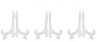 حامل لوحات الرسم من بلاستيك، قاعدة لعرض الاطباق، لعرض الصور لاعياد الميلاد والزفاف وديكور المنزل والترابيزات،، بلون شفاف (4)