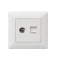 Boton Wiring Accessories Q3 Series TV and Telephone Socket, With Frame, White Color