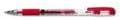 Universal Comfort Grip Gel Pen, Stick, Medium 0.7 mm, Red Ink, Clear Barrel, Dozen