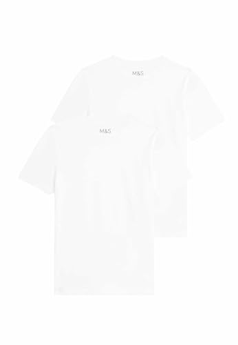 Marks & Spencer 2Er-Pack Unisex-T-Shirts Aus Reiner Baumwolle Für Die Schule (216 Jahre) Weiss 9-10 Jahre
