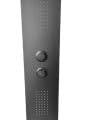 Torre de panel de ducha negro mate, 5 funciones, cascada, cabezal de ducha de lluvia, chorros de cuerpo, acero inoxidable SUS 304
