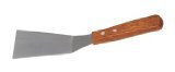 NEW, 5¼-Inch Long, Short-Flip, Grill Spatula, Turner Spatula, Barbecue BBQ Spatula, Solid Stainless Steel, Riveted Smooth Wood Handle, Commercial Grade