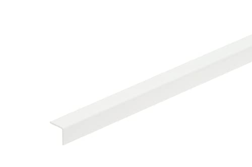 Cezar PVC Corner Angle Trim – 10 × 10 mm to 50 × 50 mm - White Wall Guard Edge Protector - Impact-Resistant 1m Length TMW Profiles (10mm x 10mm x 1M)