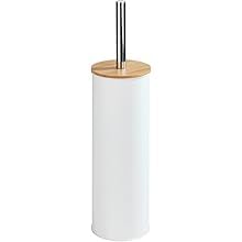 Nakloe - Escobillas de baño - Escobillero baño - WC - Toilet Brush - Acero INOX y Tapa de bambú - 9,5 X 40 cm.