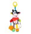 Clara The Cow Plush Baby Toy – Soft Sensory Toy with Rattle Ring, BPA-Free Silicone Teethers & Multi-Texture Tags | Clip for Stroller, Car Seat & Carrier | Developmental Toy 0-24M