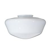 Image of B&P Lamp Opal Glass Schoolhouse Shade, 12 Inch Diameter, 6 Inch Fitter, Hand-Blown Milk Glass Pendant Shade