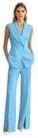 Women's 2 Piece Pant Suit Double Breasted Vest Blazer Split Wide Leg Pants Summer Casual Work Office Outfit