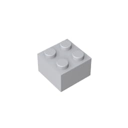 XYEIUGO 3003 Basic Bricks Brick 2x2, gray white, 50 PCS — image 1