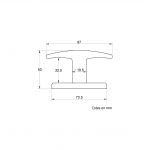 Black Aluminium Window Handle, 43 millimeters - Image 4