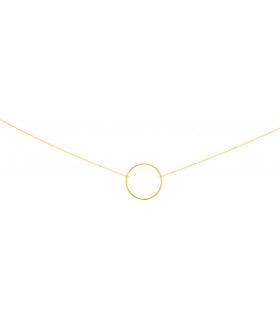 Collar de oro amarillo Circle gargantilla fina de oro de 18 quilates