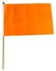 One Dozen Orange 12x18in Stick Flags.