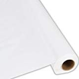 Plastic Party Banquet Table Cover Roll - 300 ft. x 40 in. - Disposable Tablecloth (White)