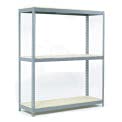 Global Industrial Wide Span Rack with 3 Shelves Wood Deck, 1100 Lb Capacity Per Level, 96