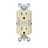 Image of Leviton GFCI Outlet with Guidelight, 15 Amp, Self Test, Tamper-Resistant with LED Indicator Light, Replaces Plugged in Night Light, GFNL1-I, Ivory