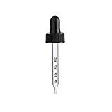 Premium Vials, 1oz 30ml, Black Regular Calibrated Measured Marked Dropper for Boston Round Bottles w/ 20-400 Neck Finish, 12 Pack