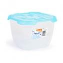 Tontarelli - Boîte à lunch carrée 3 l Nuvola Bleu/Transparent