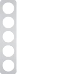 Cadre interrupteur Marco 5E R1 alu blanc brillant plaque de finition prise